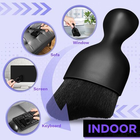 Car Interior Detailing Brush - Car Interior Cleaning Brush Duster with Soft Bristles, Car Interior Cleaning Tool for Dashboard, Air Conditioner Vents, Computer (Black 2 Pack) in Saudi Arabia