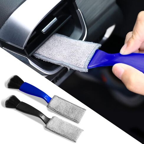 فرشاة رأس مزدوجة لتنظيف السيارة من أسوبها، فرشاة ناعمة لتفصيل السيارة، فرشاة شقوق داخلية مزدوجة الرأس، لوازم تنظيف السيارات العالمية لتنظيف معظم لوحة عدادات السيارة، وفتحة تهوية، وشاشة in Kuwait