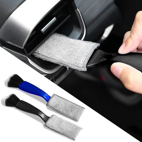 ASUBHA Double Head Brush for Car Clean, Soft Car Detailing Brush, Car Interior Double Head Crevice Brush Universal Car Cleaning Supplies for Cleaning Most Car Dashboard, Air Vent, Screen in Saudi Arabia