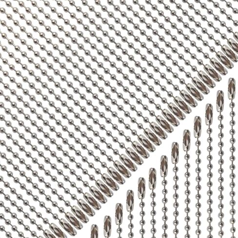 220 قطعة 100 مللي متر طويل حبة موصل المشبك الكرة سلسلة المفاتيح علامة المفاتيح الكرة سلسلة 2.4 مللي متر قطر قابل للتعديل Antiqued المعادن حبة الصلب سلسلة in Kuwait