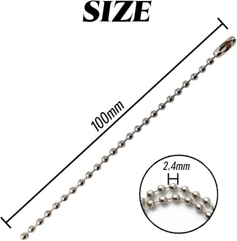 220 قطعة 100 مللي متر طويل حبة موصل المشبك الكرة سلسلة المفاتيح علامة المفاتيح الكرة سلسلة 2.4 مللي متر قطر قابل للتعديل Antiqued المعادن حبة الصلب سلسلة in Kuwait