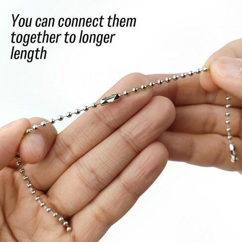 220 قطعة 100 مللي متر طويل حبة موصل المشبك الكرة سلسلة المفاتيح علامة المفاتيح الكرة سلسلة 2.4 مللي متر قطر قابل للتعديل Antiqued المعادن حبة الصلب سلسلة in Kuwait