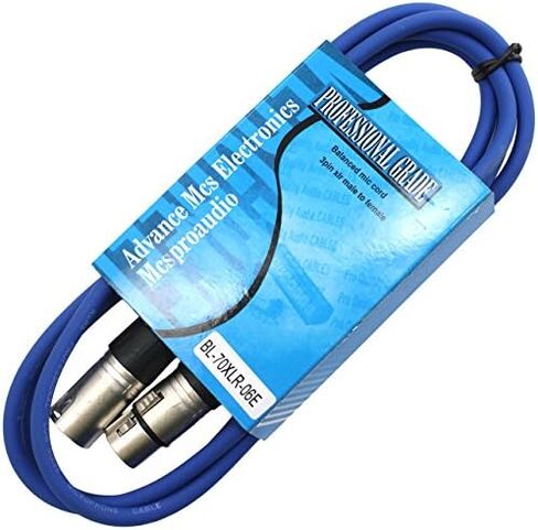 كابل ميكروفون XLR بطول 10 أقدام ذكر إلى أنثى (أزرق) in Kuwait