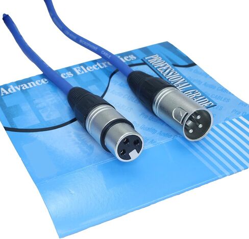 كابل ميكروفون XLR بطول 10 أقدام ذكر إلى أنثى (أزرق) in Kuwait