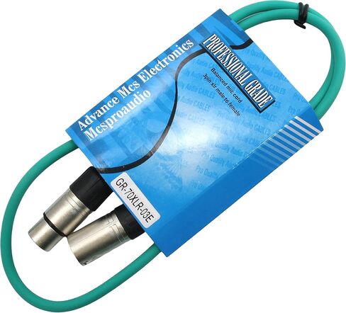 كابل ميكروفون XLR بطول 3 أقدام ذكر إلى أنثى (أخضر) in Saudi Arabia