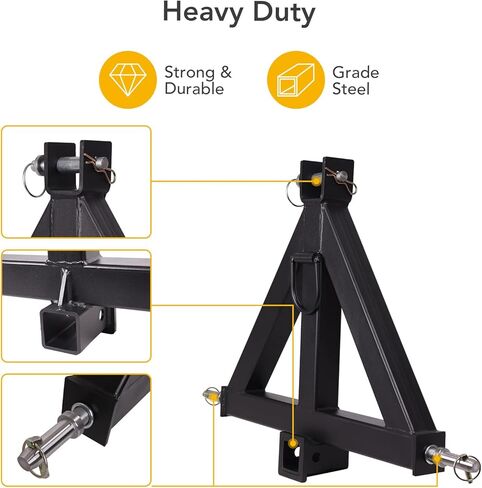 3 Point Trailer Hitch with 2" Receiver - Category 1 Tractor Drawbar Hitch Adapter for Kubota, John Deere, BX, LM25H, WLM Tractor, NorTrac, Yanmar, Kioti, Cat in Saudi Arabia