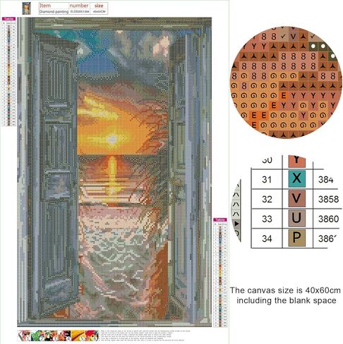 طقم فني للرسم الماسي 34 لونًا مقاس 40 × 60 مقاس كبير، تدريبات ماسية مربعة بالكامل لشروق الشمس على الشاطئ الرملي، لغز فني وحرفية 5D DIY للبالغين، لوحة جوهرة مطرزة لديكور الحائط والهدايا in Kuwait