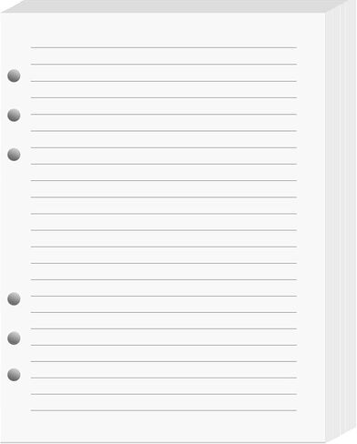 100 Sheets Lined Refill Paper, White Loose Leaf Paper 6 Holes for A5 Planner Inserts 6-Ring Binders School Office 5.6" x 8.2" 80gsm in Saudi Arabia