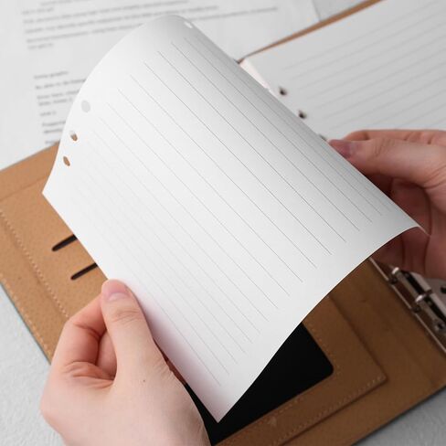 100 Sheets Lined Refill Paper, White Loose Leaf Paper 6 Holes for A5 Planner Inserts 6-Ring Binders School Office 5.6" x 8.2" 80gsm in Saudi Arabia