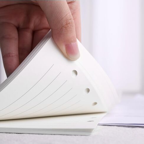 100 Sheets Lined Refill Paper, White Loose Leaf Paper 6 Holes for A5 Planner Inserts 6-Ring Binders School Office 5.6" x 8.2" 80gsm in Saudi Arabia