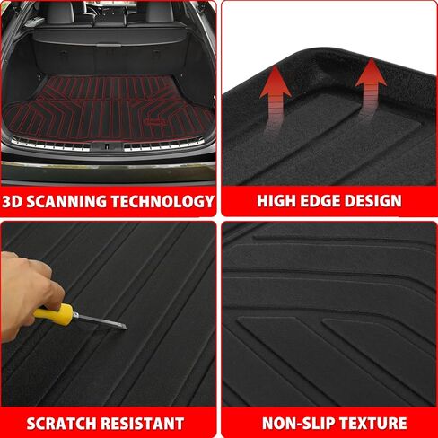 بطانة البضائع لكزس RX350 RX500 2023 2024 - حصيرة شحن صندوق السيارة لجميع الأحوال الجوية متوافقة مع ملحقات لكزس RX350 RX350H RX500 RX500H | شديدة التحمل، متينة in Kuwait