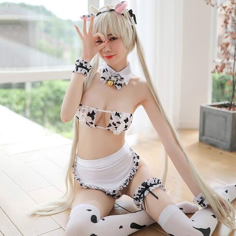 مثير البقرة تأثيري حلي Kawaii الزي أنيمي ميني حليب بيكيني مجموعة الملابس الداخلية للنساء in Saudi Arabia