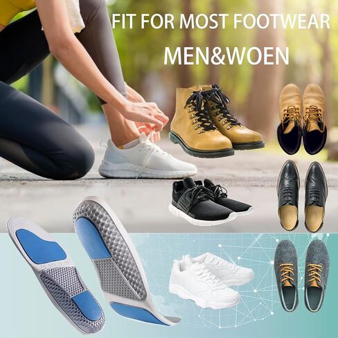 Insoles Men Women Support Shock Absorption Cushioning Sports Comfort Inserts, Shoe Inner Soles for Running,Walking,Hiking,Working Boot Shoe (XS(men4.5-6,women5.5-7.5), Black) in Saudi Arabia