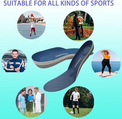 Insoles Men Women Support Shock Absorption Cushioning Sports Comfort Inserts, Shoe Inner Soles for Running,Walking,Hiking,Working Boot Shoe (XS(men4.5-6,women5.5-7.5), Black) in Saudi Arabia
