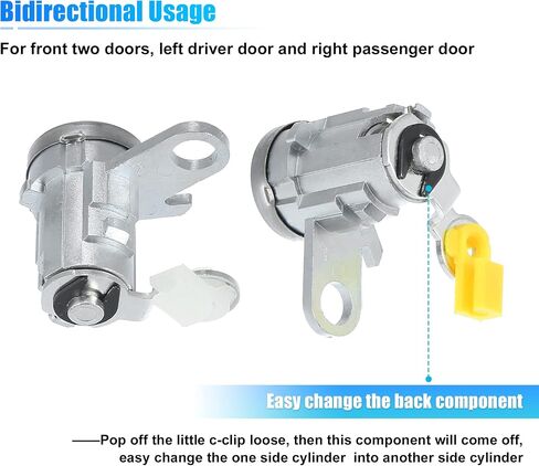 X AUTOHAUX 1 Pair Door Lock Cylinder Set Kit with 2 Keys for Toyota Tacoma 1995-2004 DL-107 DL108R Front Driver and Passenger Side Door Lock Set Tumbler with Key 6905135070 6905235070 LH RH in Saudi Arabia