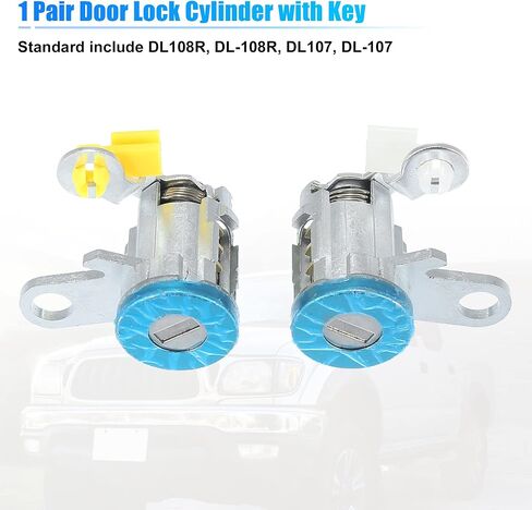 X AUTOHAUX 1 Pair Door Lock Cylinder Set Kit with 2 Keys for Toyota Tacoma 1995-2004 DL-107 DL108R Front Driver and Passenger Side Door Lock Set Tumbler with Key 6905135070 6905235070 LH RH in Saudi Arabia