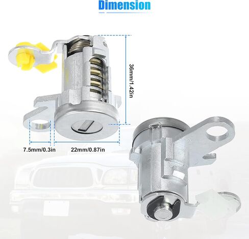 X AUTOHAUX 1 Pair Door Lock Cylinder Set Kit with 2 Keys for Toyota Tacoma 1995-2004 DL-107 DL108R Front Driver and Passenger Side Door Lock Set Tumbler with Key 6905135070 6905235070 LH RH in Saudi Arabia