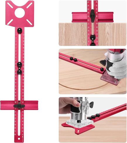 3 in 1 Router Milling Groove Bracket, Adjustable Cabinet Hardware Doweling Jig Cabinet Template Tool, Self Centering Punch Locator Precise, Woodworking Drilling Hole Set Power Tool Accessory Jigs in Kuwait