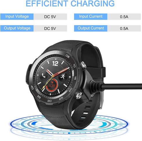 شاحن لساعة Huawei Watch 2/2 Pro Sport/Classic، كابل قاعدة شحن USB، سلك طاقة بديل لملحقات الساعة الذكية، 1 متر/3.3 قدم، مع محول USB إلى USB C in Saudi Arabia