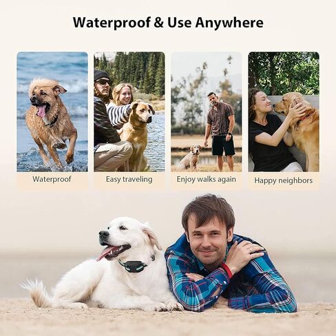 طوق صدمات للكلاب - (8-120 رطل) طوق تدريب كهربائي للكلاب قابل لإعادة الشحن مقاوم للماء مع جهاز تحكم عن بعد للكلاب الصغيرة والمتوسطة والكبيرة مع أوضاع صدمة آمنة للاهتزاز in Kuwait