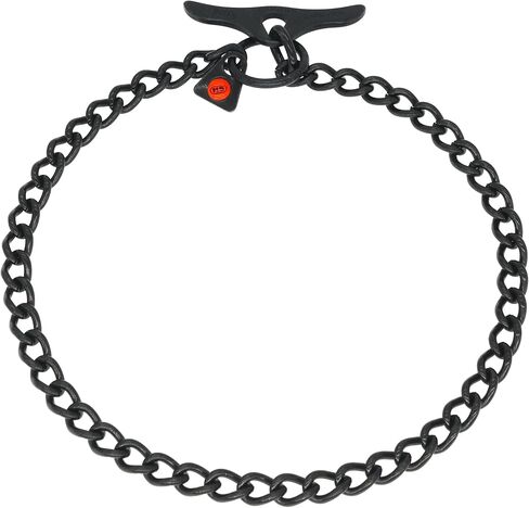 Herm Sprenger Black Stainless Steel Dog Training Collar with Toggle and Round Links Dog Chain for Small Medium Large Dogs Made in Germany (22in (Neck Size up to 20in)) in Saudi Arabia
