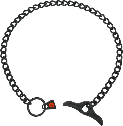Herm Sprenger Black Stainless Steel Dog Training Collar with Toggle and Round Links Dog Chain for Small Medium Large Dogs Made in Germany (22in (Neck Size up to 20in)) in Saudi Arabia