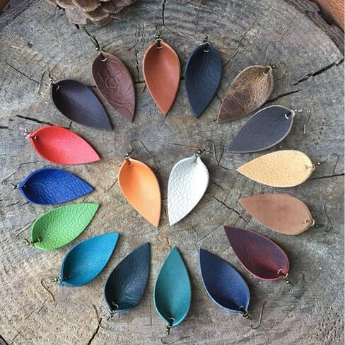 ASHMITA Leather Teardrop/Leaf Earrings for Women Girls Dangle Petal Earring Set in Saudi Arabia
