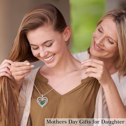 Iefil Daughter Gifts Birthstone Necklaces for Girls, 925 Sterling Silver Birthstone Jewelry Necklaces for Daughter Mothers Valentines Day Christmas Birthday Gifts for Daughter from Mom in Saudi Arabia