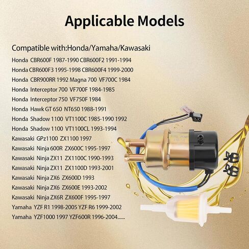 Electric Fuel Pum for Yamaha Road Star XV1600 1700 XVZ1300/Royal Star XVZ1300/V Star XVS 1100 650 /Virago 1000 XV1000 XV 535/Vmax 1200/Honda Goldwing GL1200 Shadow 700 750/Magna/Suzuki Intruder in Saudi Arabia