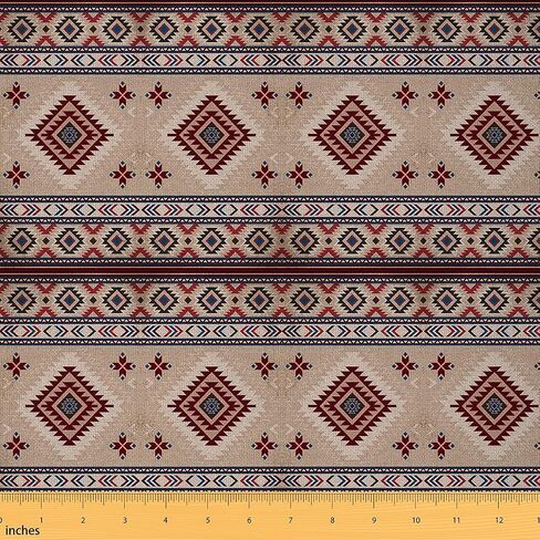 Aztec Fabric by The Yard for Girls Boys Kids 1 Yard Western Boho Decorative Waterproof Outdoor Fabric Outdoor Fabric Bohemian Native Tribal Upholstery Fabric for Chairs Vintage Outdoor Fabric in Saudi Arabia