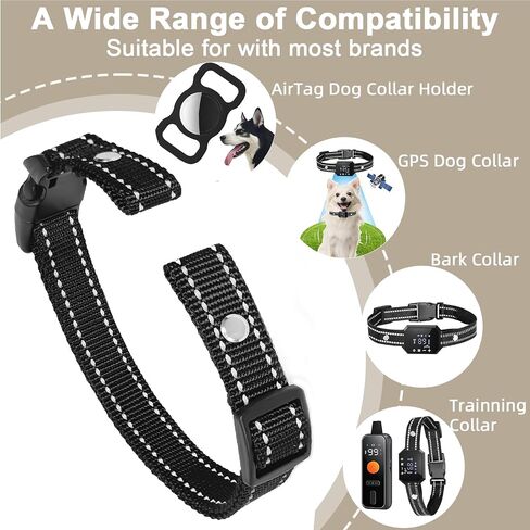Shock Collar Replacement Strap,E Collar Replacement Strap with Reflective Strips, Adjustable Sport Dog Collar Replacement for GPS Tracker & Bark Receiver, Suitable for Small Medium and Large Dogs in Saudi Arabia