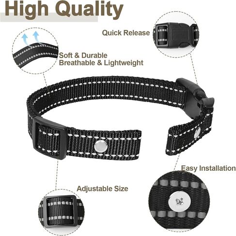 Shock Collar Replacement Strap,E Collar Replacement Strap with Reflective Strips, Adjustable Sport Dog Collar Replacement for GPS Tracker & Bark Receiver, Suitable for Small Medium and Large Dogs in Saudi Arabia