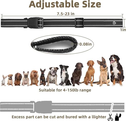 Shock Collar Replacement Strap,E Collar Replacement Strap with Reflective Strips, Adjustable Sport Dog Collar Replacement for GPS Tracker & Bark Receiver, Suitable for Small Medium and Large Dogs in Saudi Arabia