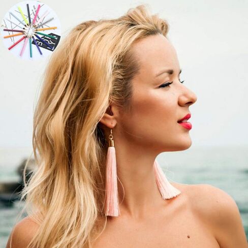 Charm Girls Long Tassel Drop Earrings Handmade Bohemia Tassel Earrings for Women in Saudi Arabia