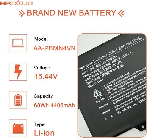 AA-PBMN4VN Laptop Battery Replacement for Samsung Galaxy Book Pro 360 15 15.6" NP950XDB NP950XDB-KA1US NP950XDB-KB1US NP950XDB-KC5US NP950XDB-KC3US NP950QDB NP950QDB-KB1US BA43-00398A NP950QED in Kuwait