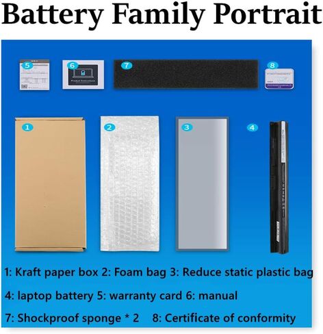 M5Y1K استبدال بطارية كمبيوتر محمول جديد لـ Dell 3451 3551 3552 3567 5551 5552 5558 5559 5758 Vostro 3458 3558 Inspiron 14 15 3000 Series 451-BBMG VN3N0لا ينطبق على الكمبيوتر Inspiron 14-3476 الجديد in Saudi Arabia