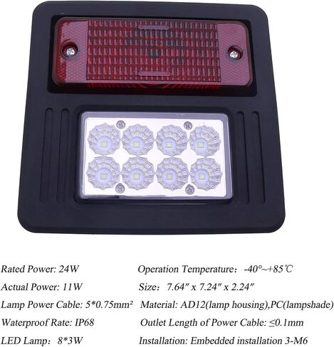 HVACSTAR 2PCS LED Tail Light 6670284 for Bobcat 553 751 753 763 773 863 864 873 883 963 A220 A300 A770 S100 S130 S150 S160 S175 S185 S205 S220 S250 S300 S330 T110 T140 T180 T190 T200 T250 T300 T320 in Saudi Arabia