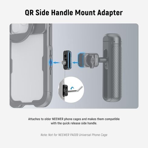 NEEWER Quick Release Plate Adapter (4 Pack) for Phone Cage for iPhone 15 Pro Max S24 Ultra, with 1/4" Screw and Pins, QR Slot for PA045 Side Handle/PA063 Arca Type Tripod Mount Base, PA064 in Saudi Arabia