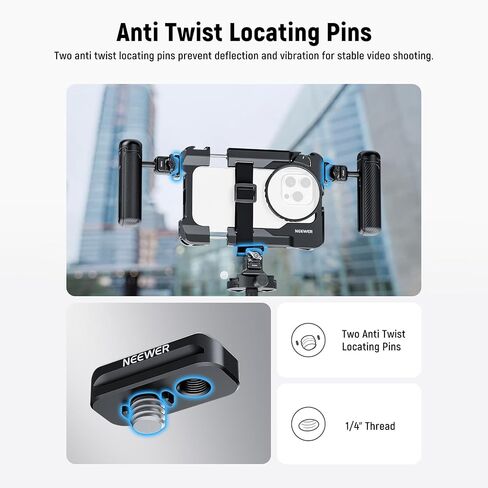 NEEWER Quick Release Plate Adapter (4 Pack) for Phone Cage for iPhone 15 Pro Max S24 Ultra, with 1/4" Screw and Pins, QR Slot for PA045 Side Handle/PA063 Arca Type Tripod Mount Base, PA064 in Saudi Arabia