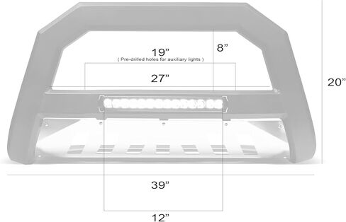 Armordillo 8716410 AR Series Aluminum Bull Bar with LED Light Bar - Matte Black with Aluminum Skid Plate Fits 2009-2018 Dodge Ram 1500/2019-2022 Classic in Saudi Arabia