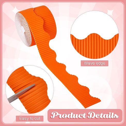 Harloon 6 Rolls 300 ft Scalloped Bulletin Board Borders Decorative Classroom Bulletin Board Trim Poster Decor for Teacher Students White Cork Wall Locker (6 Colors) in Saudi Arabia