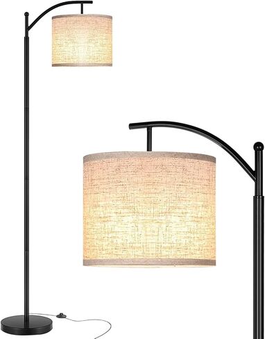 YIOU Floor Lamp, 3 Color Temperature LED Floor Lamps for Living Room Bedroom Office with Lamp Shade and 9W Bulb Included Standing Lamp, Modern Floor Lamp (Black) in Kuwait