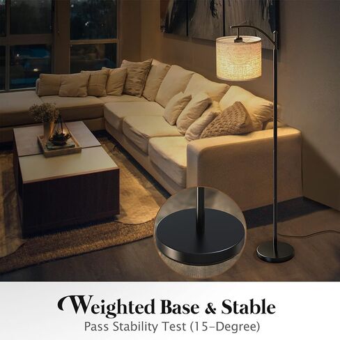 YIOU Floor Lamp, 3 Color Temperature LED Floor Lamps for Living Room Bedroom Office with Lamp Shade and 9W Bulb Included Standing Lamp, Modern Floor Lamp (Black) in Kuwait