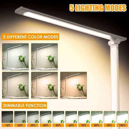 LED Desk Lamp, Eye-Caring Dimmable Table Lamps, Portable Office Lamp with USB Charging Port, 5 Lighting Modes, Timer Function, Touch Sensitive Control for Reading, Study, Working in Saudi Arabia