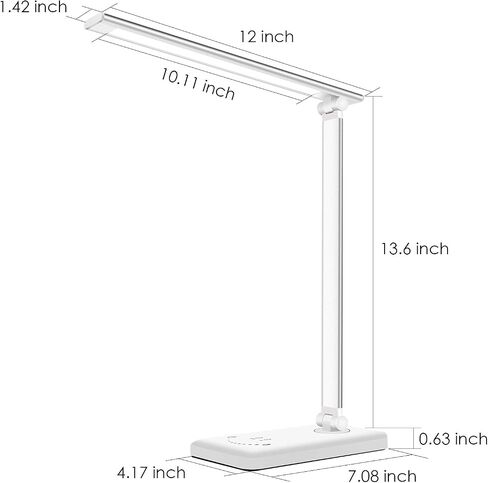 LED Desk Lamp, Eye-Caring Dimmable Table Lamps, Portable Office Lamp with USB Charging Port, 5 Lighting Modes, Timer Function, Touch Sensitive Control for Reading, Study, Working in Saudi Arabia