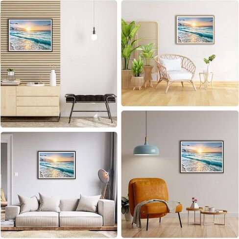 Lxmsja Beach Ocean Diamond Art Painting Kits for Adults, 5D DIY Full Drill Round Gems Arts and Crafts, Diamond Art Sunset for Gifts Leisure Wall Decoration 12X16inch in Saudi Arabia