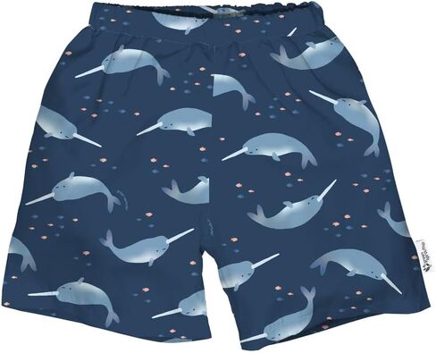 Eco Swim Trunks with Built-in Swim Diaper - Coral Dino - 3T in Saudi Arabia
