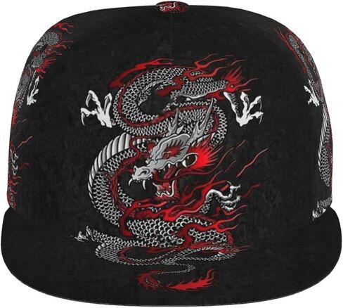 Men Baseball Cap Adjustable Cap Flat Brim Summer Fashion Hat Dragon Cap for Women Men in Saudi Arabia