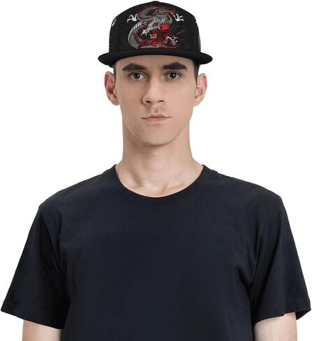 Men Baseball Cap Adjustable Cap Flat Brim Summer Fashion Hat Dragon Cap for Women Men in Saudi Arabia