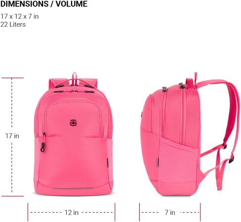 حقيبة ظهر للكمبيوتر المحمول سويس جير أورينيشن، وردي، 17 بوصة × 12 بوصة × 6 بوصة in Kuwait